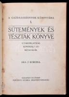 Sütemények és tészták könyve. Gazdaasszonyok könyvtára I. Gyakorlatilag kipróbált útmutatások. Bp., 1911, Bercsényi Nyomda. Egészvászon kötés, szakadt lapok, kézzel írt receptek, kissé kopott állapotban.