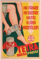 cca 1930 Tetra pólya, gyógyeszköz reklám tábla kiváló állapotban. Karton. 18x26 cm