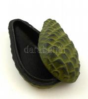 Japán öntöttvas toboz, jelzett, 12x6x4,5 cm