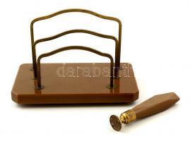 Art deco levéltartó és pecsétnyomó, sérüléssel