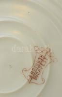 Pisztrángos porcelán tányér Rerrich F: Budapest jelzéssel Matricás, kopott. d. 20 cm