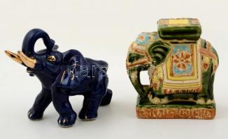 Elefánt tétel, porcelán és kerámia, hibátlan, összesen: 5 db, m:10-12 cm
