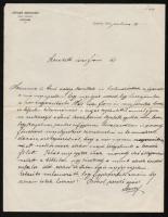 1916 Szatmár, Steuer Ábrahám rabbi,  saját kezű levele / Ábrahám Steuer rabbi's letter