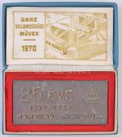 1970. "25 éve 1945-1970 Romokból kezdtük..." Br plakett, eredeti dísztokban (75x160mm) T:2...