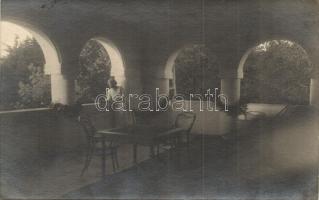 Doroszlófalva, Draut; Bogdánffy kúria fedett terasza / villa terrace, photo