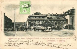 Pozsony, Pressburg, Bratislava; Stefánia út, Frigyes főherceg palotájával / street, palace (TCV card) (EB)
