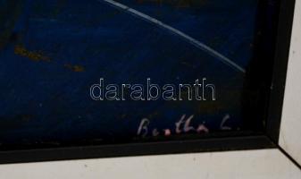 Bartha László (1902-1998): Éjszakai fények a Nyugati pályaudvarnál. Olaj, farost, jelzett, keretben,...