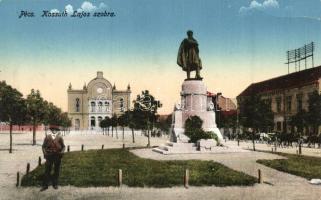 Pécs, Kossuth Lajos szobor, K. J. Bp. (EB)