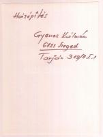 cca 1970 Szeged, Gyenes Kálmán: Házépítés, feliratozott vintage fotóművészeti alkotás, 24x18 cm