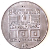 Ausztria 1976. 100Sch Ag "Innsbruck - XII. téli olimpia / Lesikló sánc" T:2 ph. Austria 1976. 100 Schilling Ag "Winter Olympics Innsbruck / Ski take-off ramp" C:XF edge error