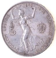 Ausztria 1908. 5K Ag "Ferenc József - Jubileum" T:2-,3 ph. Austria 1908. 5 Corona Ag "Franz Joseph - Jubilee" C:VF,F edge error Krause KM#2809