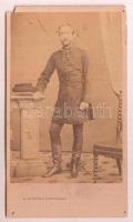 cca 1861 Kézdiszentléleki Kozma Gyula feliratozott, vizitkártya méretű fényképe, A. Duroni milánói műterméből, 10,5x6 cm