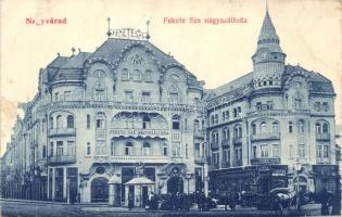 Nagyvárad, Oradea; Fekete Sas nagyszálloda, Moskovits cipőgyár, Grósz üzlete, részvénytársaság / hotel, shoe manufacturer, joint stock company, shops (b)