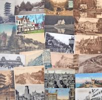 76 db RÉGI belga városképes lap vegyes minőségben / 76 pre-1945 Belgian town-view postcards, in mixed quality