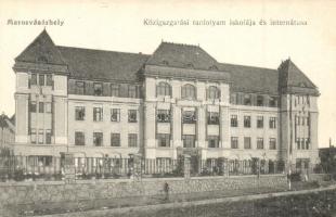 Marosvásárhely, Targu Mures; Közigazgatási tanfolyam iskolája és internátusa / schools of administrative training (ragasztónyom / gluemark)