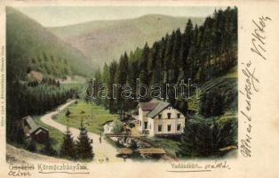 Körmöcbánya, Kremnica; Zólyom völgy, Vadászkürt szálló, Ritter Lipót J. kiadása / valley, hotel (Rb)