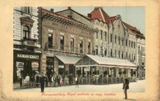 Marosvásárhely, Targu Mures; Royal szálloda és nagy kávéház, Haiman Ignácz üzlete / hotel and cafe, shops (fl)