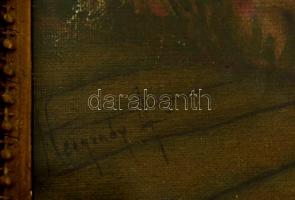 Neogrády jelzéssel: Ház a patak parton. Olaj, karton, sérült, üvegezett keretben, 34×24 cm