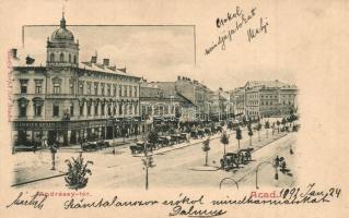 Arad, Andrássy tér, Czigelbrier Győző és Schwarz üzlete / square, shops