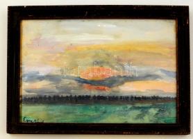 Egry jelzéssel: Naplemente. Akvarell, papír, üvegezett keretben, 22×32 cm