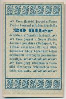 Budapest 1920. 20f "Neues Pester Journal" fizetési jegy, zöldes alapnyomat T:II
Adamo BUC...