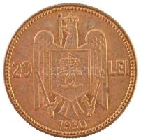 Románia 1930KN 20L Ni-sárgaréz "II. Károly" T:1- Romania 1930KN 20 Lei Ni-Brass "Carol II" C:AU