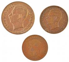 Románia 1930KN 5L Ni-sárgaréz "I. Mihály" + 1930. 10L Ni-sárgaréz "II. Károly" +...