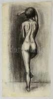Barcsay jelzéssel: Női akt háttal. Szén, papír, 47×24 cm