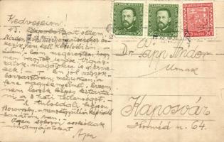 1934 Trencsénteplic, Trencianske Teplice; Italozó urak egy kávézó kerthelyiségében, Foto Doubrava / ...