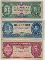 1949. 10Ft + 20Ft + 100Ft T:III,III- egyiken szakadás   Adamo F3, F10, F28