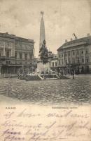 Arad, Szentháromság szobor, Szálloda a Fehér Kereszthez, ereklye múzeum / statue, hotel, museum