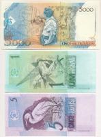 Brazília 1944. 2c + 1974. 5c + 1989. 5000C "500 CRUZADOS NOVOS" felülbélyegzéssel + 1997. ...