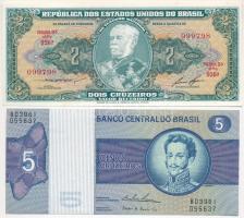 Brazília 1944. 2c + 1974. 5c + 1989. 5000C "500 CRUZADOS NOVOS" felülbélyegzéssel + 1997. ...