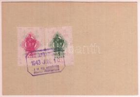 1943 Budapest, Fegyvertartási engedély okmánybélyegekkel