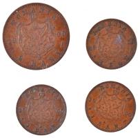 Románia 1900B 1b Cu (3x) + 2b Cu T:2 Romania 1900B 1 Ban  Cu (3x) + 2 Bani Cu C:XF