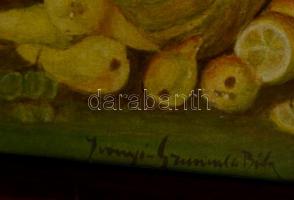 Iványi jelzéssel: Asztali csendélet. Vegyes technika, papír, üvegezett keretben, 26×38 cm