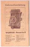 cca 1930 Voigtländer Bessa 6x9 fényképezőgép használati leírása, 15 p