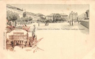 Budapest V. Ferenc József tér, Tudományos Akadémia épülete, 2 Kr. Ga. litho