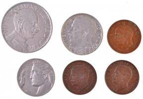 Olaszország 1914-1936. 5c-2L (6xklf) közte 1936R 5c Cu, 1924R 2L Ni T:2,2-
Italy 1914-1936. 5 Cente...