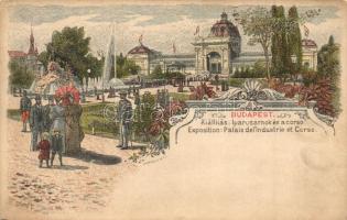 Budapest XIV. Ezredéves Országos Kiállítás, Iparcsarnok és korzó, 2 Kr. Ga. floral s: Dörre T., Morelli G. (vágott / cut)