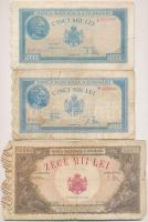 7db-os vegyes magyar és külföldi bankjegy, közte 1913. 20K piros "DEUTSCHÖSTERREICH" felül...