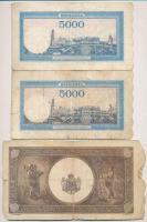 7db-os vegyes magyar és külföldi bankjegy, közte 1913. 20K piros "DEUTSCHÖSTERREICH" felül...