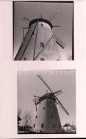 cca 1980 Kecskemét, újjáépített szélmalom, 3 db szabadon felhasználható vintage negatív (6x6 cm) és az ezekről készült 3 db mai nagyítás, 18x13 cm