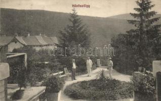 Budapest II. Hűvösvölgy, kert, villák, urak (ázott / wet damage)