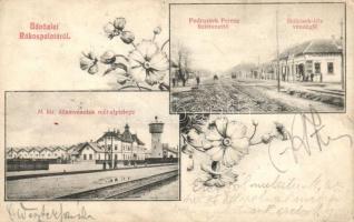 Budapest XV. Rákospalota, M. kir. államvasutak műhelytelepe, MÁV, Bulicsek-féle vendéglő, Podruzsek Ferenc üzletvezető, Fischer Dezső és társa kiadása floral (fa)
