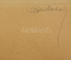 Kurt-Meyer Eberhardt (1895-1977): Ijedt kiscica. Rézkarc, papír, jelzett, 24×24 cm