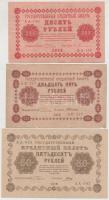 Szocialista Szövetségi Szovjet Köztársaság 1918. 10R + 25R + 50R T:III,III-  Russian Socialist Federated Soviet Republic 1918. 10 Rubles + 25 Rubles + 50 Rubles C:F,VG  Krause 89, 90, 91