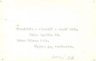 1944 Győr, második világháborús riadó, menekülés a városból, WWII, Dobos Vilmos photo (non PC) (lyuk...