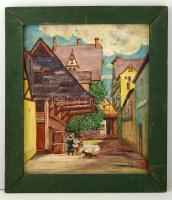 Zórád jelzéssel: Schafergasse. Olaj, vászon, keretben, 60×50 cm