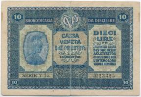 Olaszország / Velence / Osztrák-magyar megszállás 1918. 10L T:III,III- Italy / Venice / Austro-Hungarian occupation 1918. 10 Lire C:F,VG Krause M6